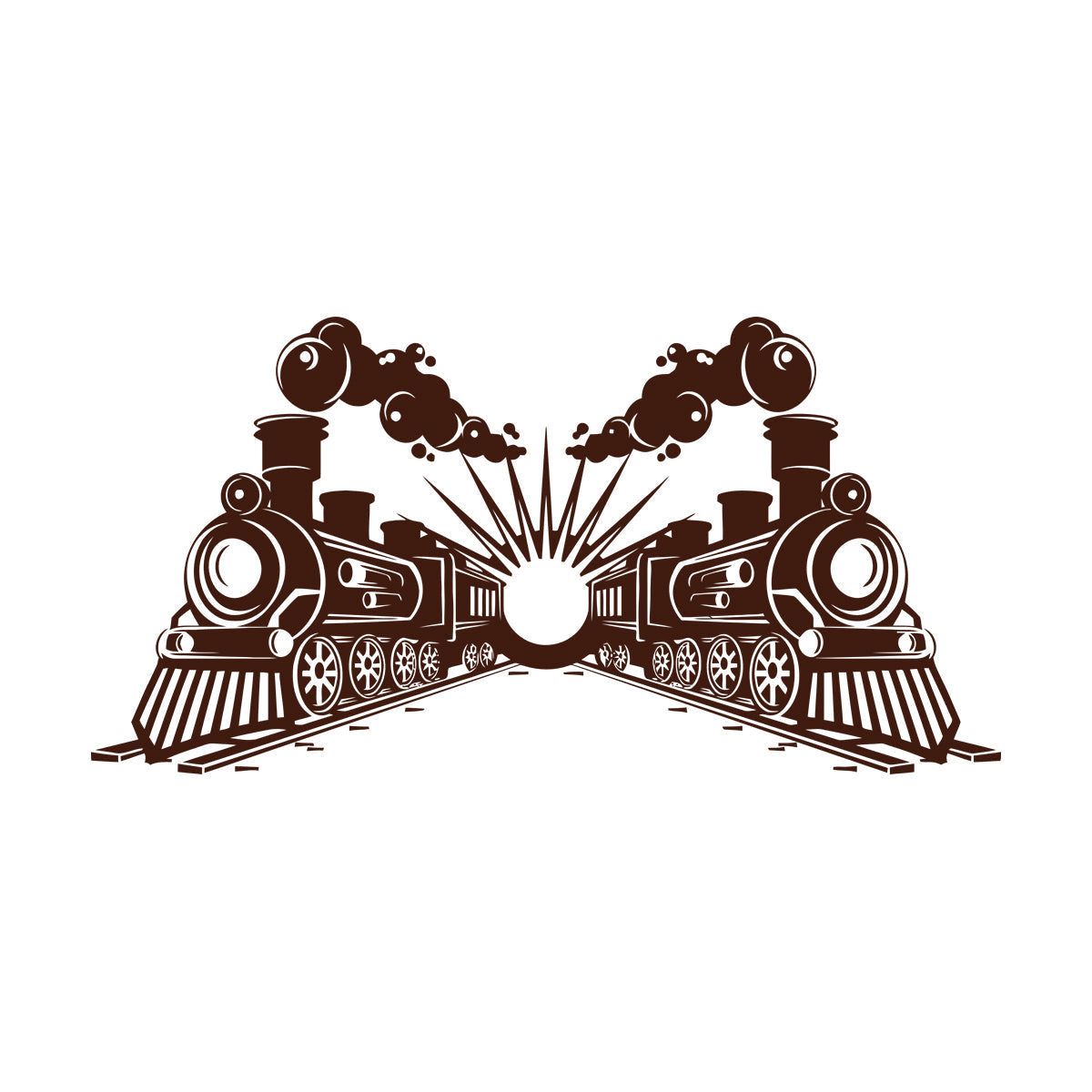 Engraving Stickers Transport Railway Steam Train Locomotive Glass Stickers