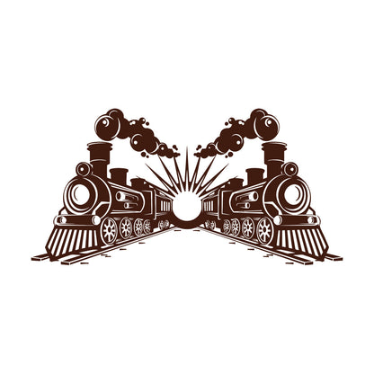 Engraving Stickers Transport Railway Steam Train Locomotive Glass Stickers