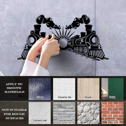 Engraving Stickers Transport Railway Steam Train Locomotive Glass Stickers