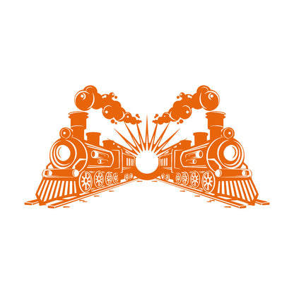 Engraving Stickers Transport Railway Steam Train Locomotive Glass Stickers