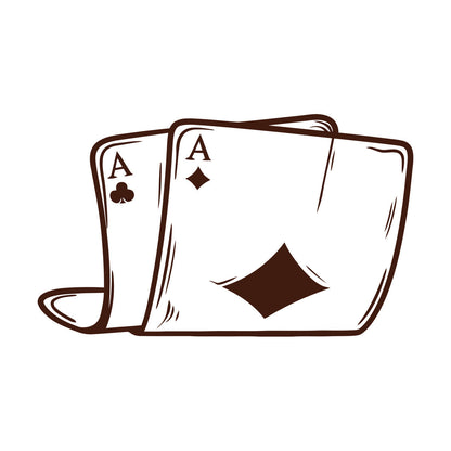 Wall Decals Pvc Two Aces Poker Playing Cards Gambling Casino Tattoo Culture