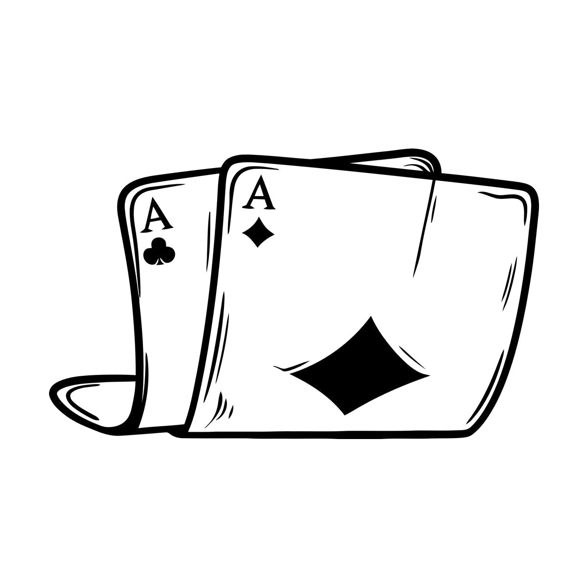 Wall Decals Pvc Two Aces Poker Playing Cards Gambling Casino Tattoo Culture