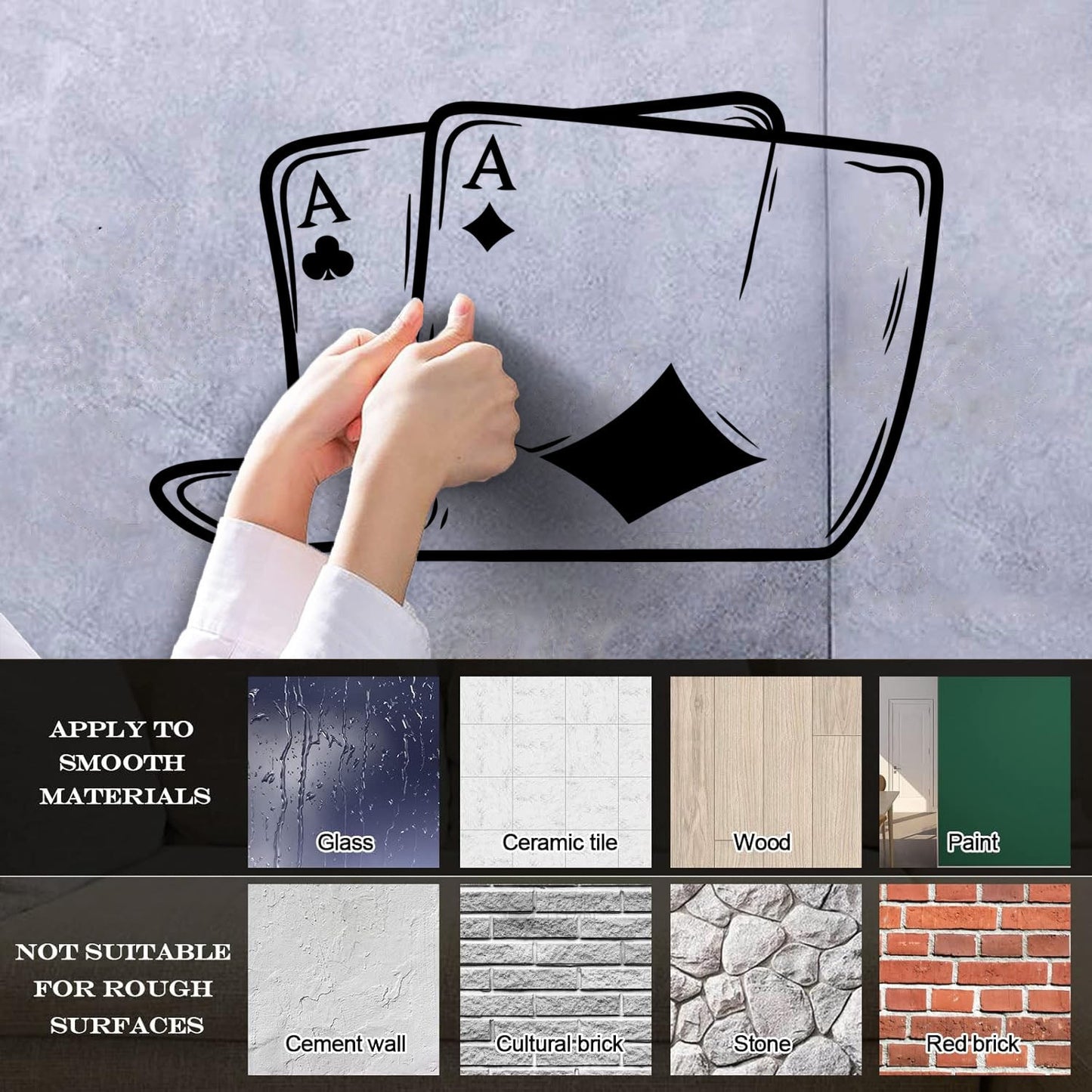 Wall Decals Pvc Two Aces Poker Playing Cards Gambling Casino Tattoo Culture