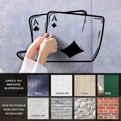 Wall Decals Pvc Two Aces Poker Playing Cards Gambling Casino Tattoo Culture