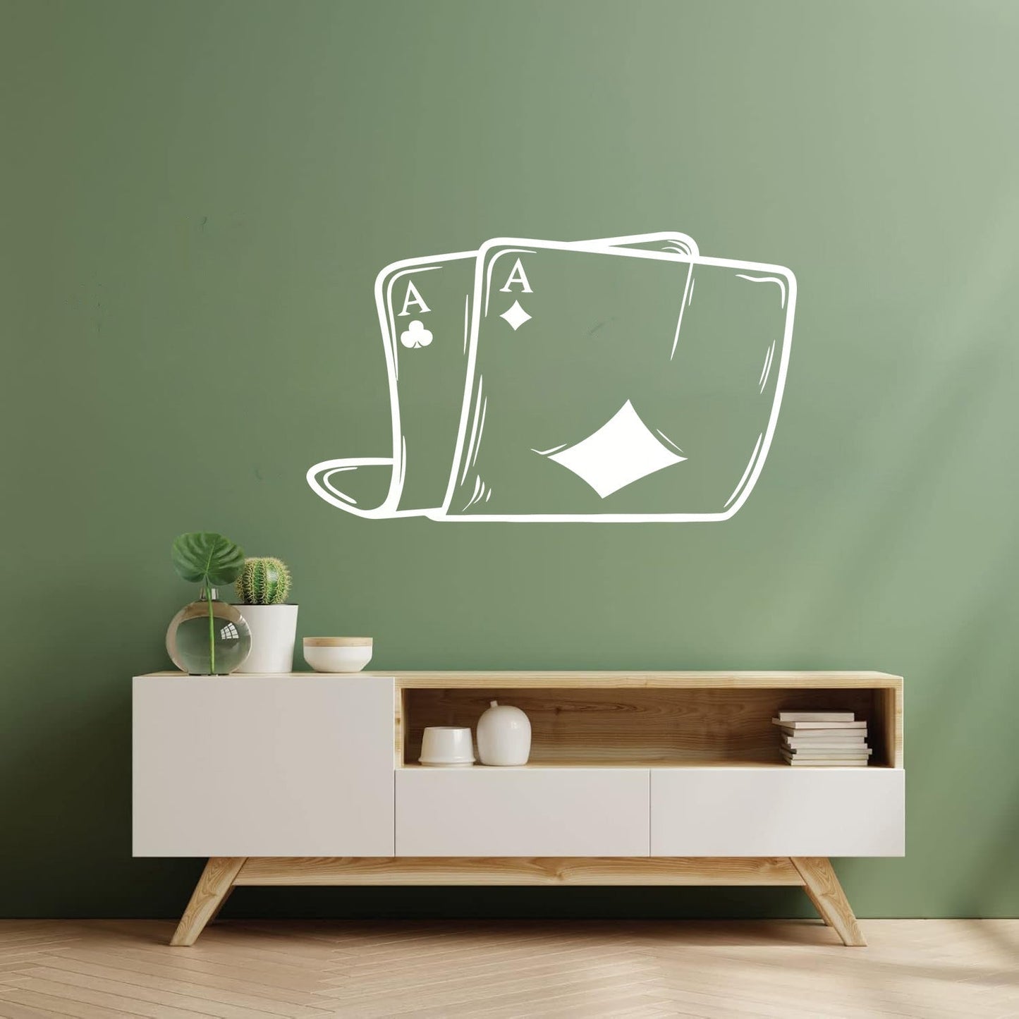 Wall Decals Pvc Two Aces Poker Playing Cards Gambling Casino Tattoo Culture