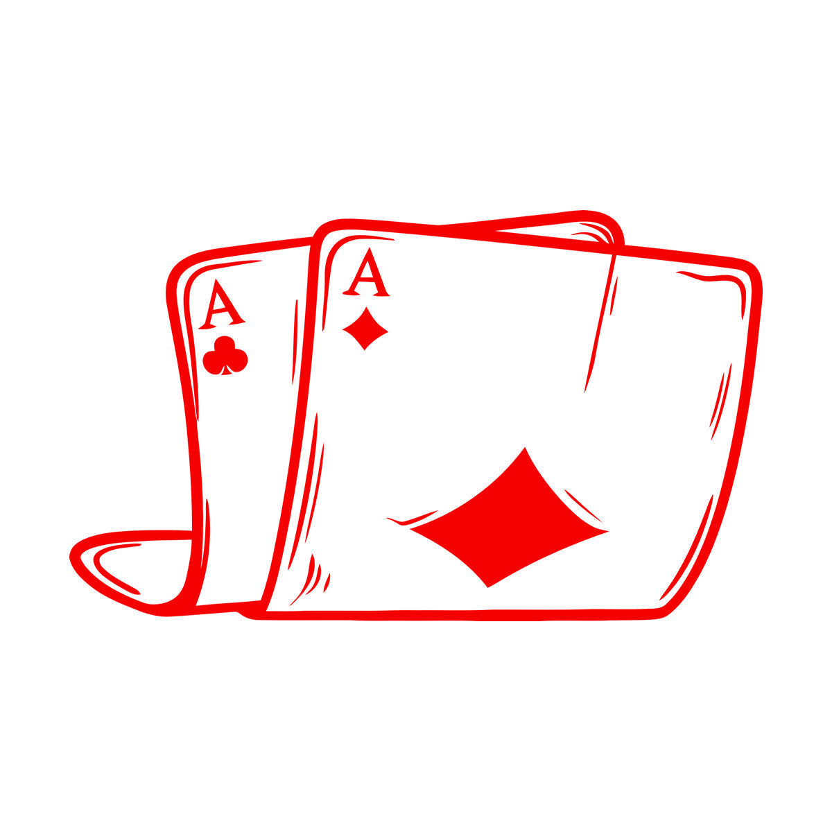 Wall Decals Pvc Two Aces Poker Playing Cards Gambling Casino Tattoo Culture