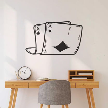 Wall Decals Pvc Two Aces Poker Playing Cards Gambling Casino Tattoo Culture