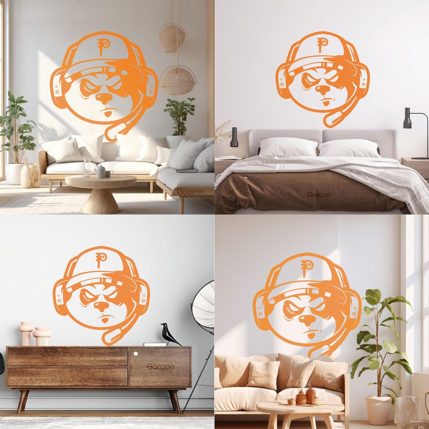 Wall Decals Video Games Game Headphones Dog Removable Without Leaving Glue