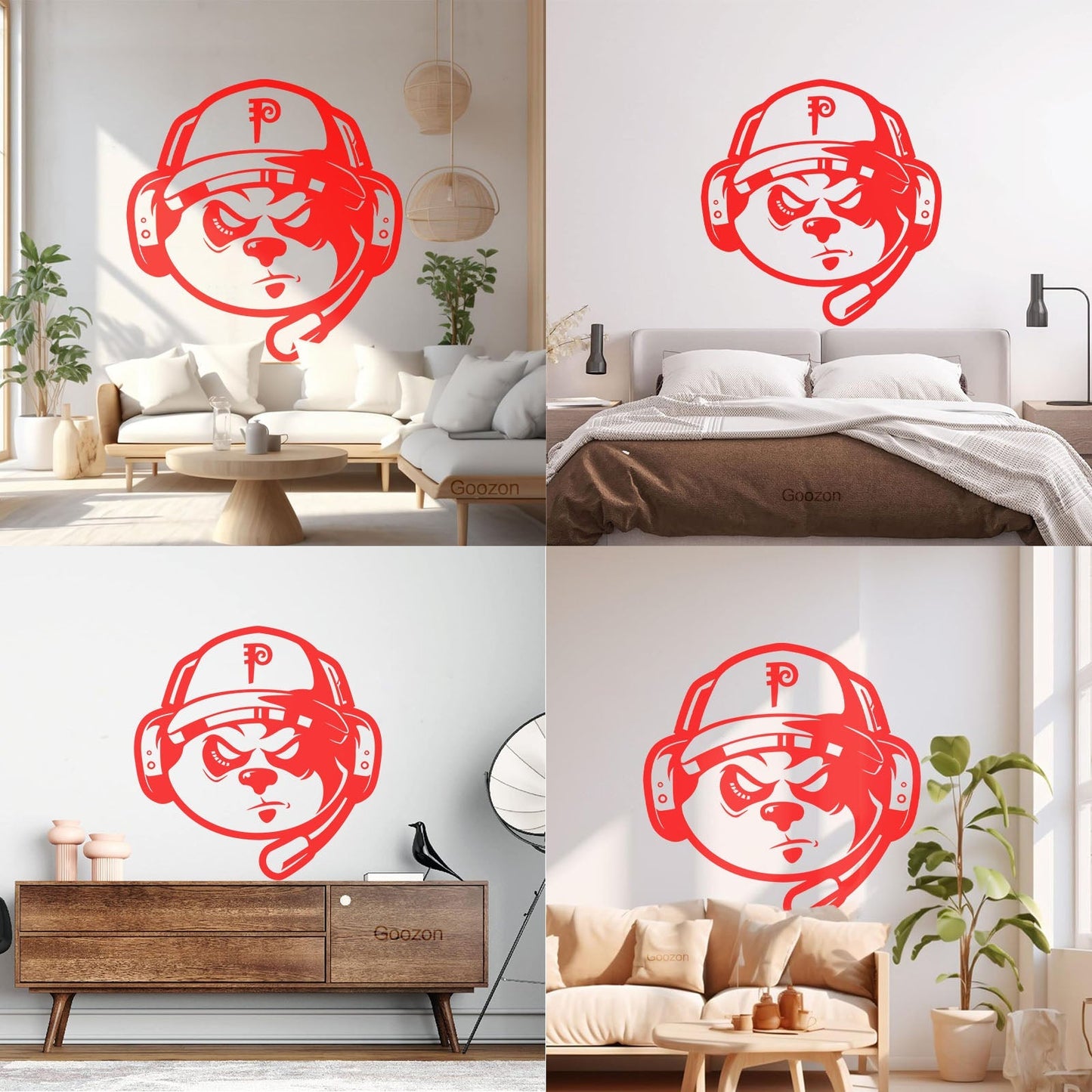 Wall Decals Video Games Game Headphones Dog Removable Without Leaving Glue