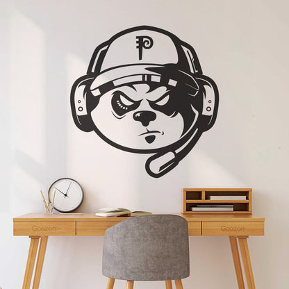 Wall Decals Video Games Game Headphones Dog Removable Without Leaving Glue