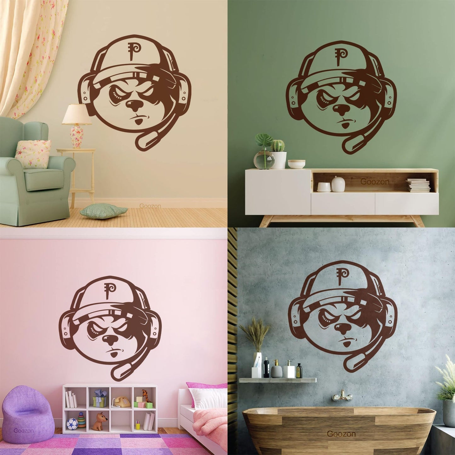 Wall Decals Video Games Game Headphones Dog Removable Without Leaving Glue