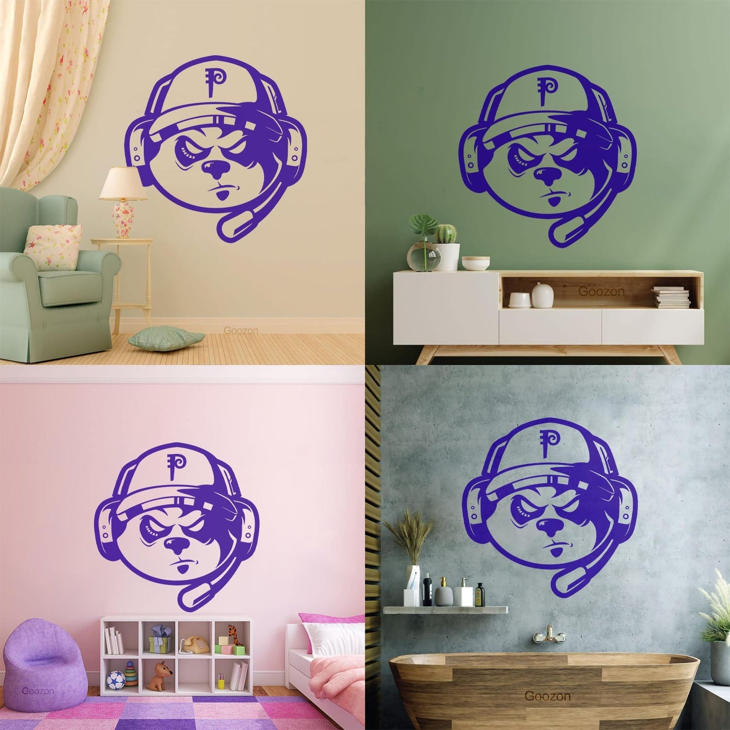 Wall Decals Video Games Game Headphones Dog Removable Without Leaving Glue