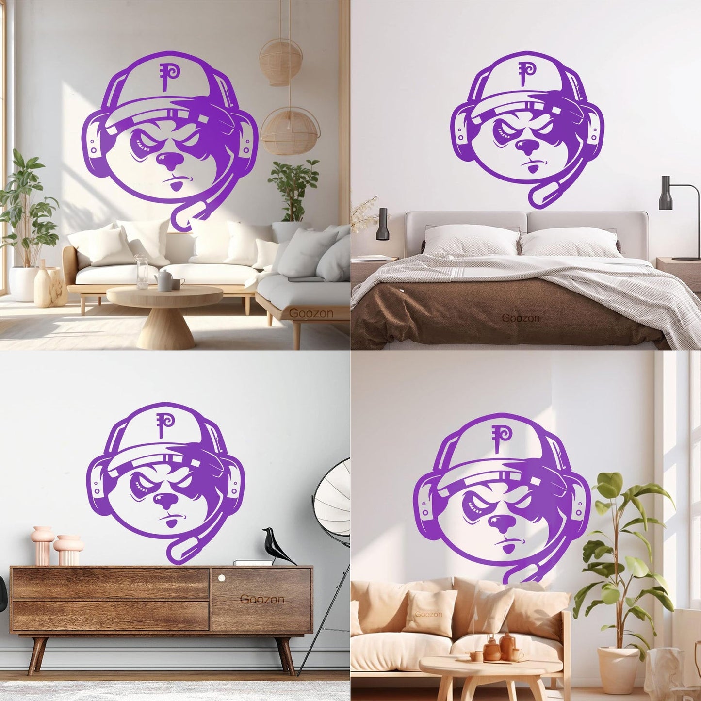 Wall Decals Video Games Game Headphones Dog Removable Without Leaving Glue