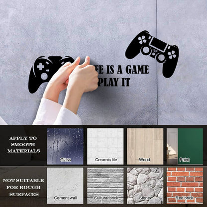 Mural And Wall Vinyl Decal Video Games Play Boys Two Joysticks Multi Color Selection
