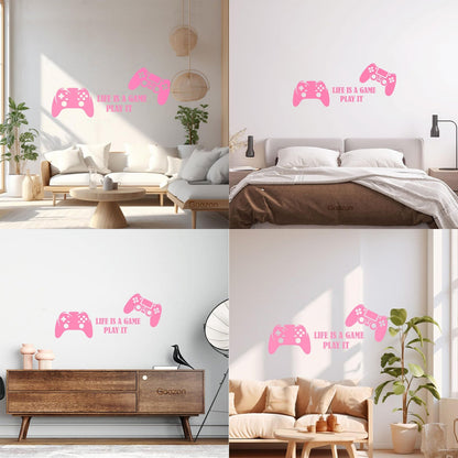 Mural And Wall Vinyl Decal Video Games Play Boys Two Joysticks Multi Color Selection