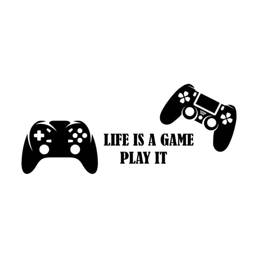 Mural And Wall Vinyl Decal Video Games Play Boys Two Joysticks Multi Color Selection