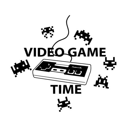 Fine Carving Decals Video Game Time Game Joystick Words Teen Waterproof