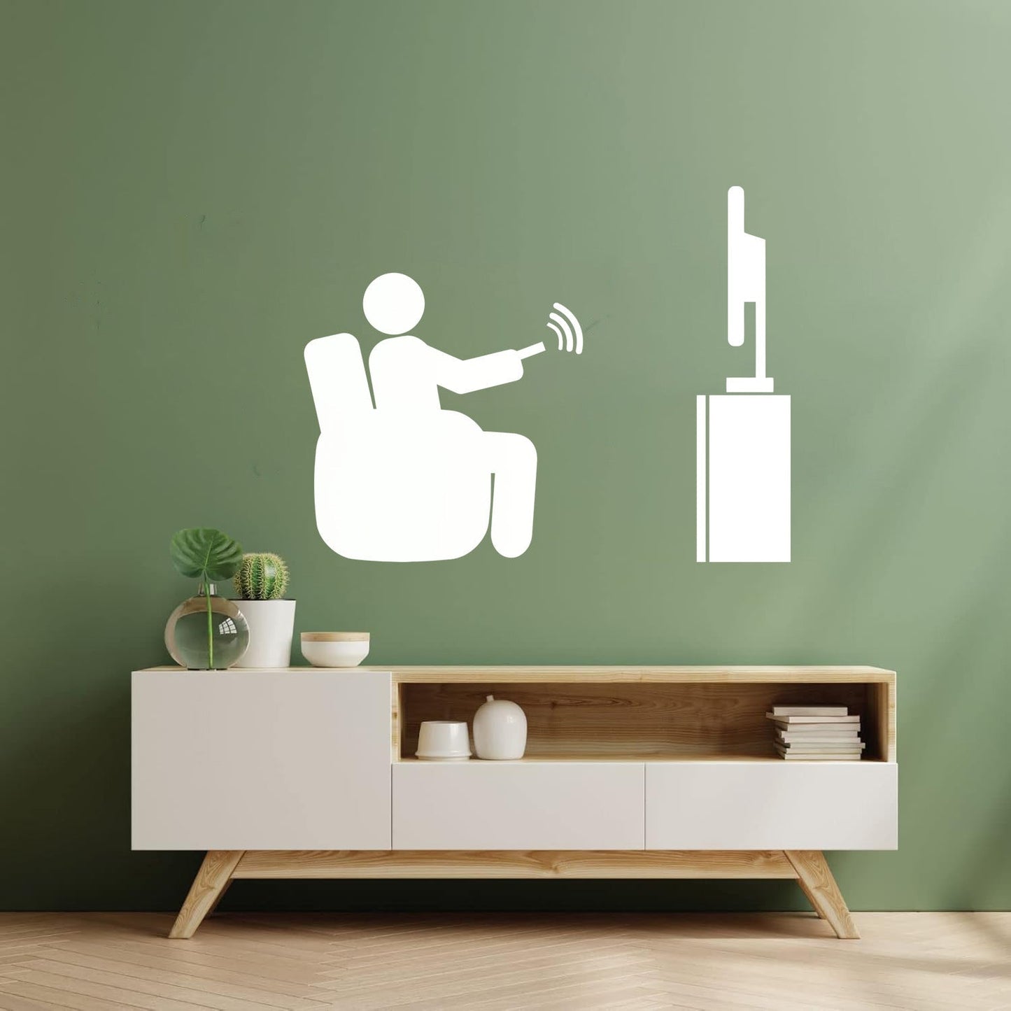 Wall Stickers Paster Paper Watch Tv Television Cinema Man Home Self Adhesive