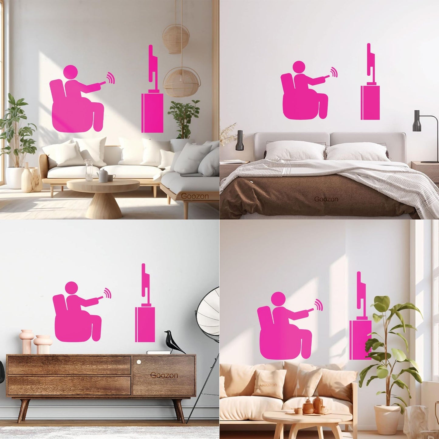 Wall Stickers Paster Paper Watch Tv Television Cinema Man Home Self Adhesive
