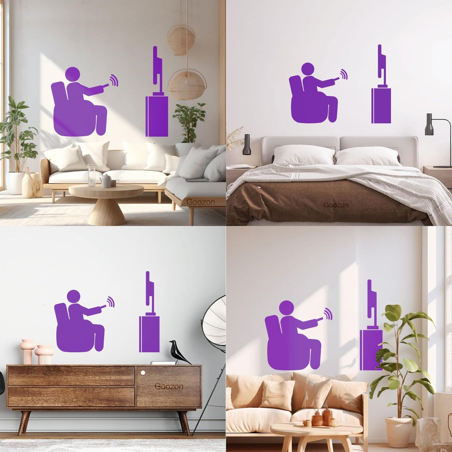 Wall Stickers Paster Paper Watch Tv Television Cinema Man Home Self Adhesive