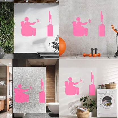 Wall Stickers Paster Paper Watch Tv Television Cinema Man Home Self Adhesive