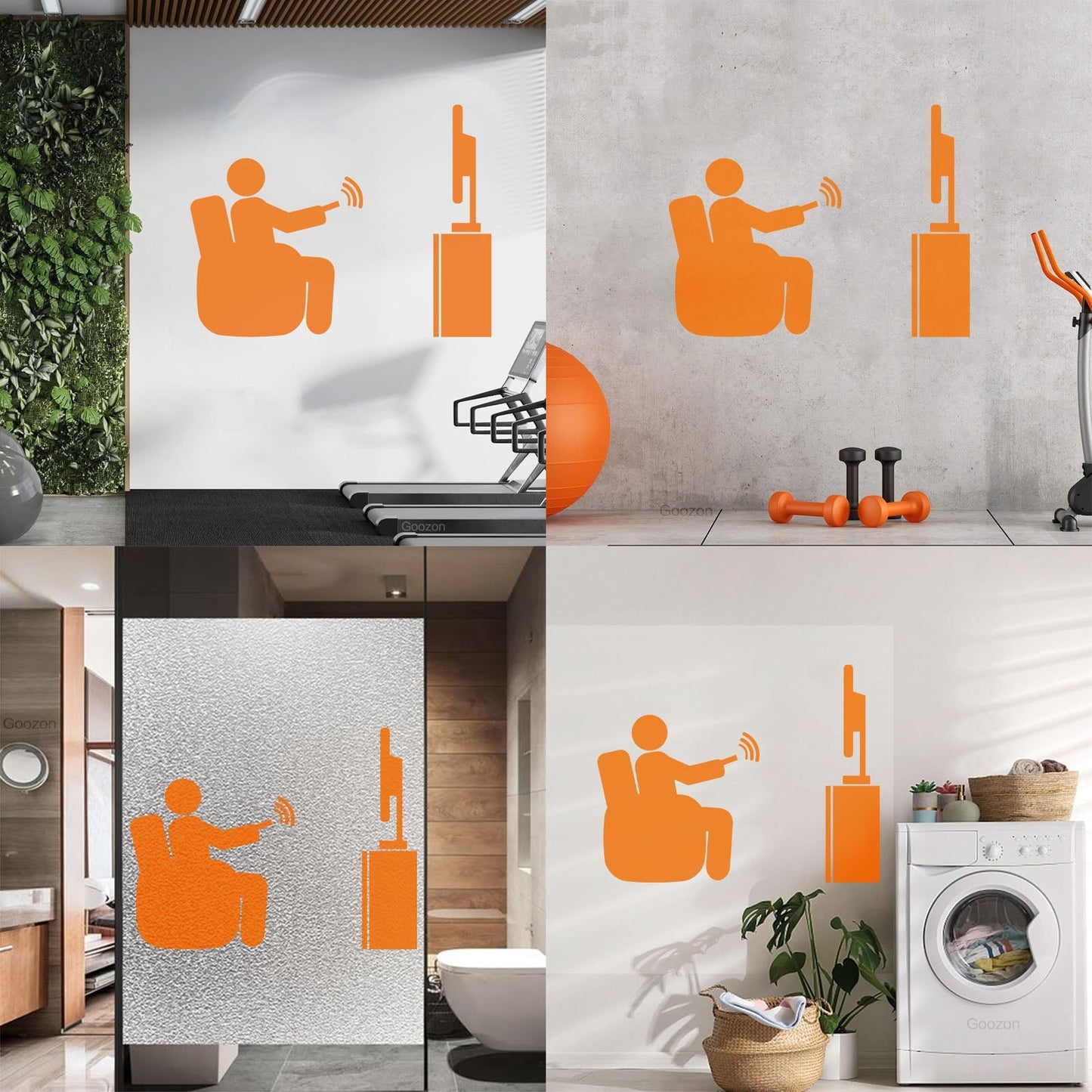 Wall Stickers Paster Paper Watch Tv Television Cinema Man Home Self Adhesive