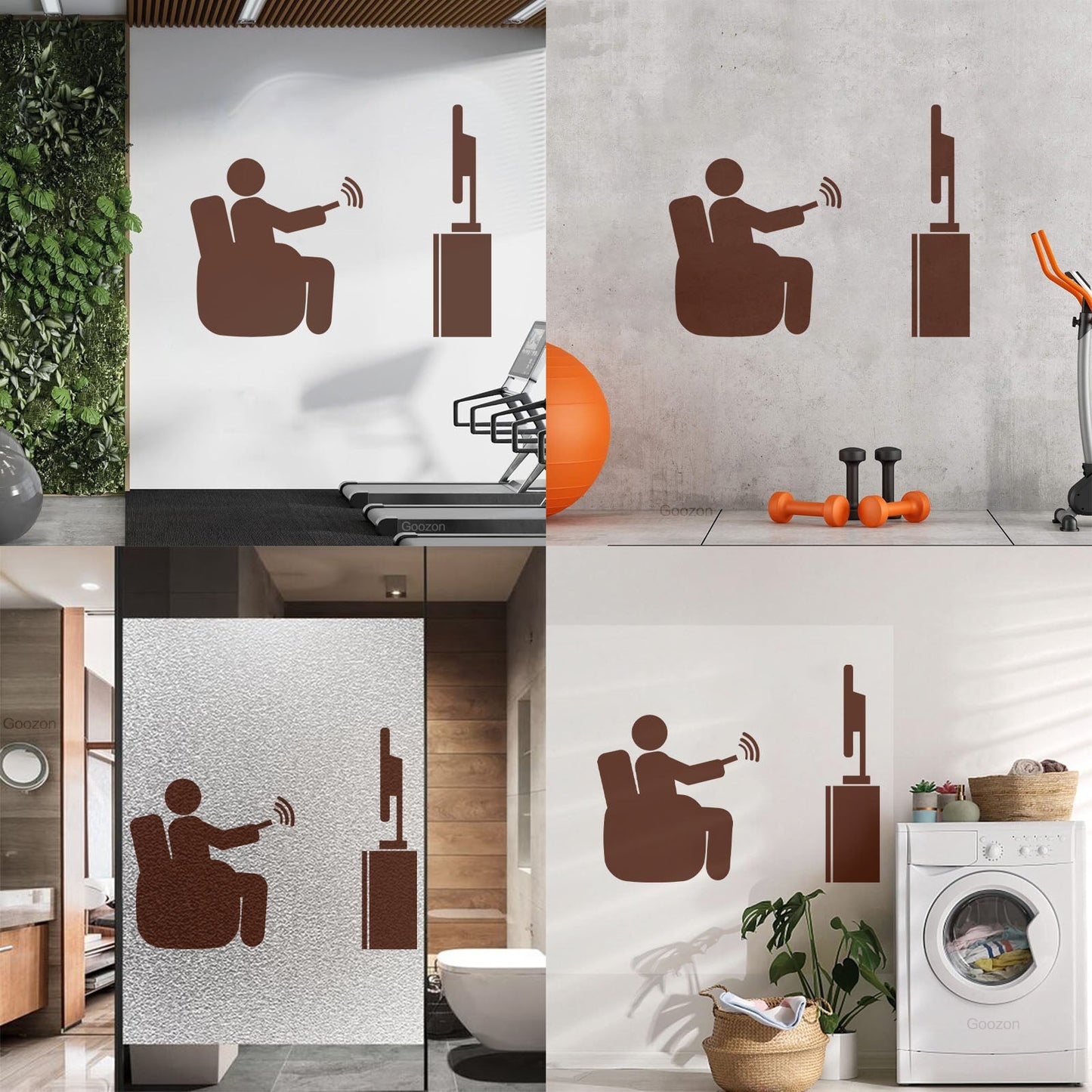 Wall Stickers Paster Paper Watch Tv Television Cinema Man Home Self Adhesive