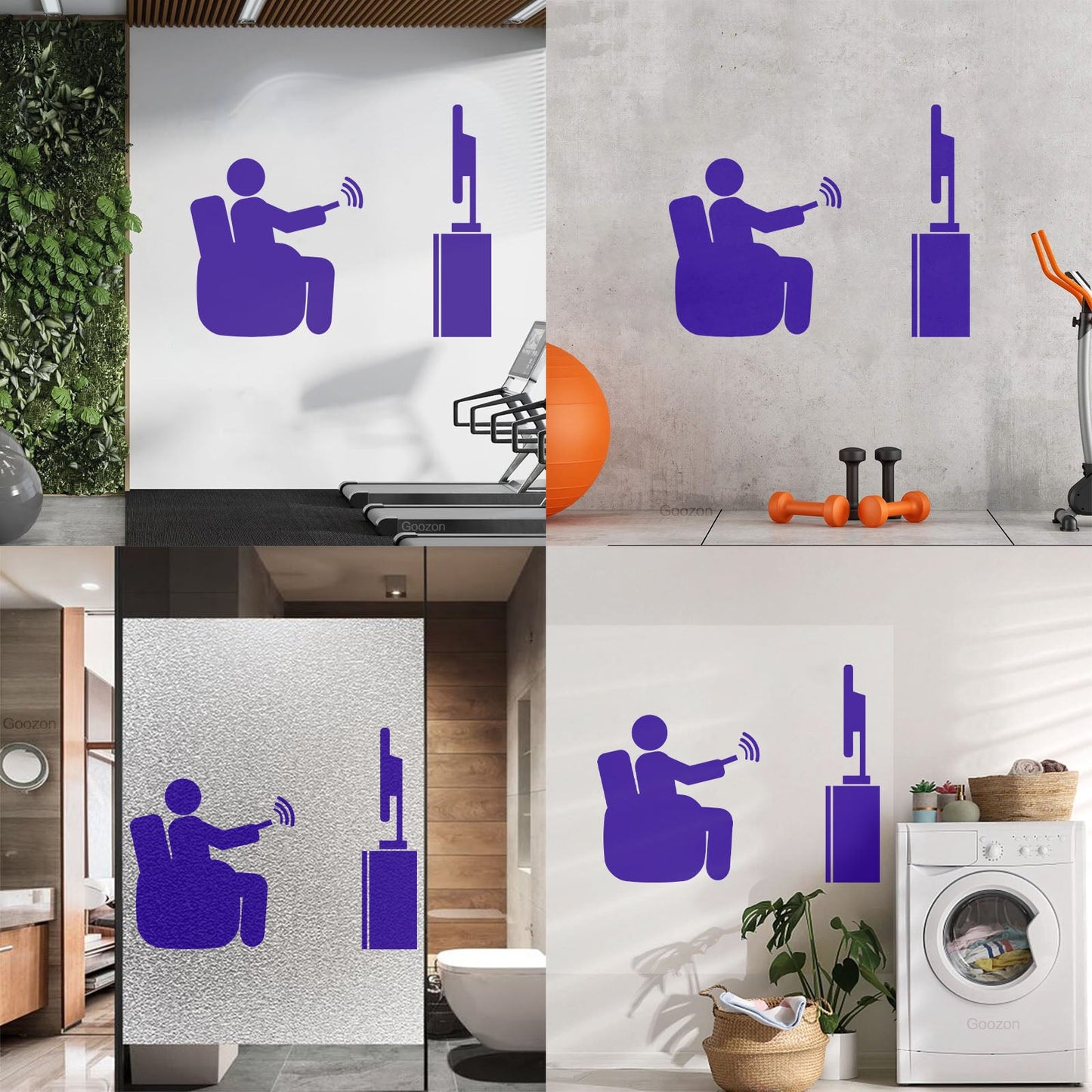 Wall Stickers Paster Paper Watch Tv Television Cinema Man Home Self Adhesive