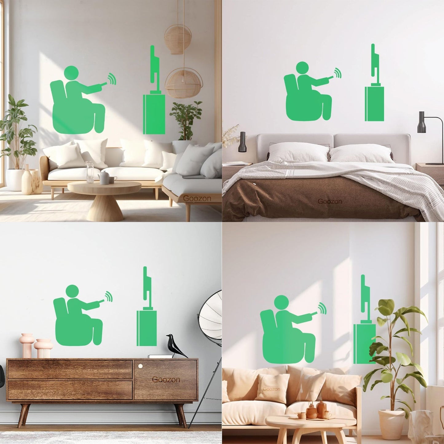 Wall Stickers Paster Paper Watch Tv Television Cinema Man Home Self Adhesive