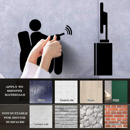 Wall Stickers Paster Paper Watch Tv Television Cinema Man Home Self Adhesive