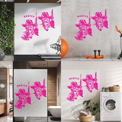 Fine Carving Stickers Wild West Texas Wanted Cowboy Thugs Guns Multi Color Selection