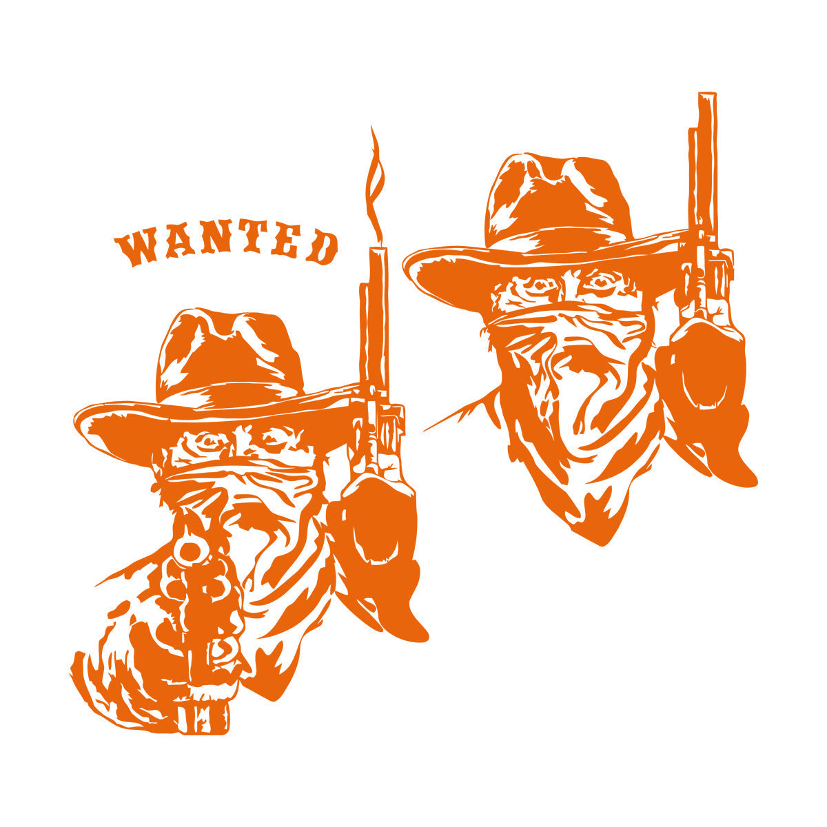 Fine Carving Stickers Wild West Texas Wanted Cowboy Thugs Guns Multi Color Selection