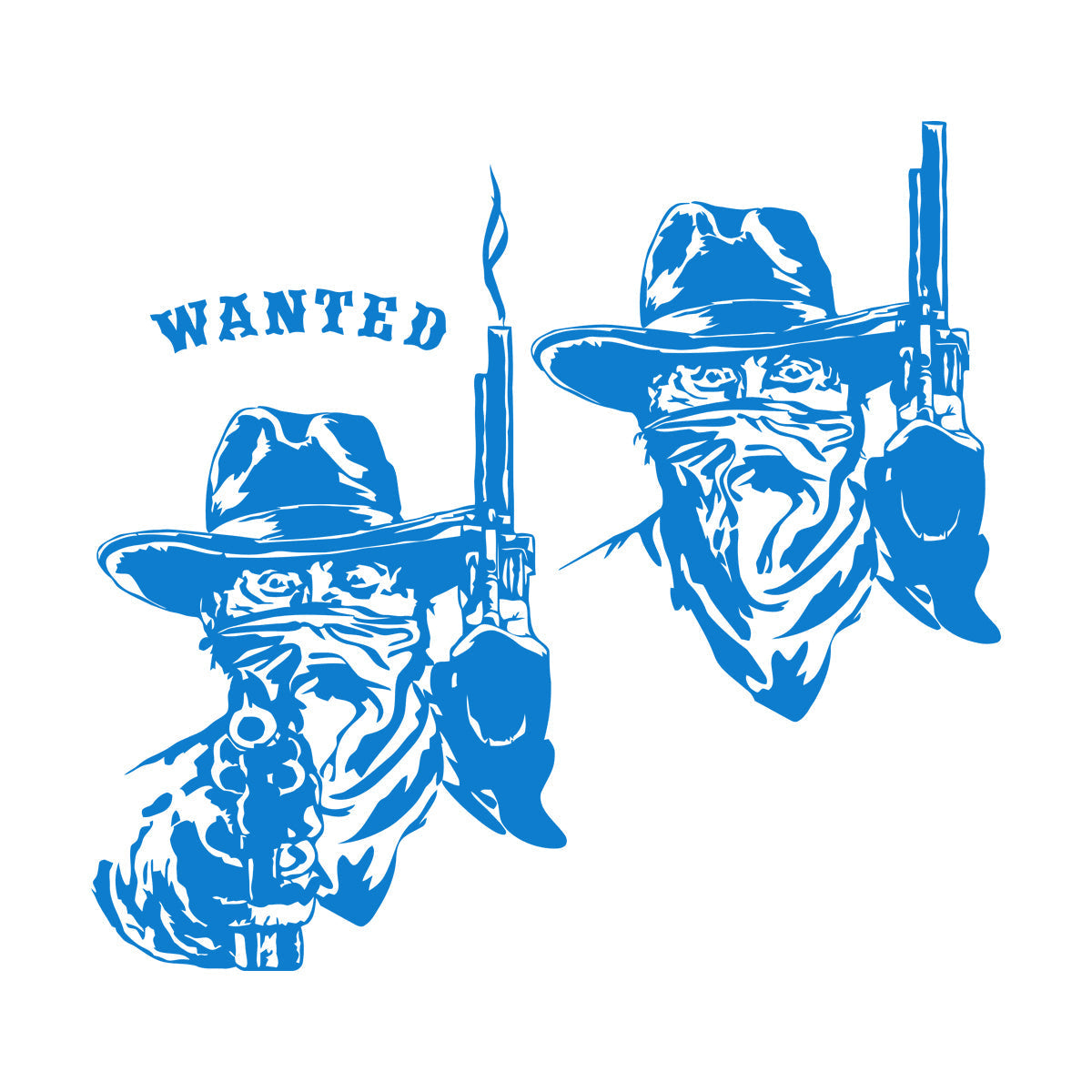 Fine Carving Stickers Wild West Texas Wanted Cowboy Thugs Guns Multi Color Selection