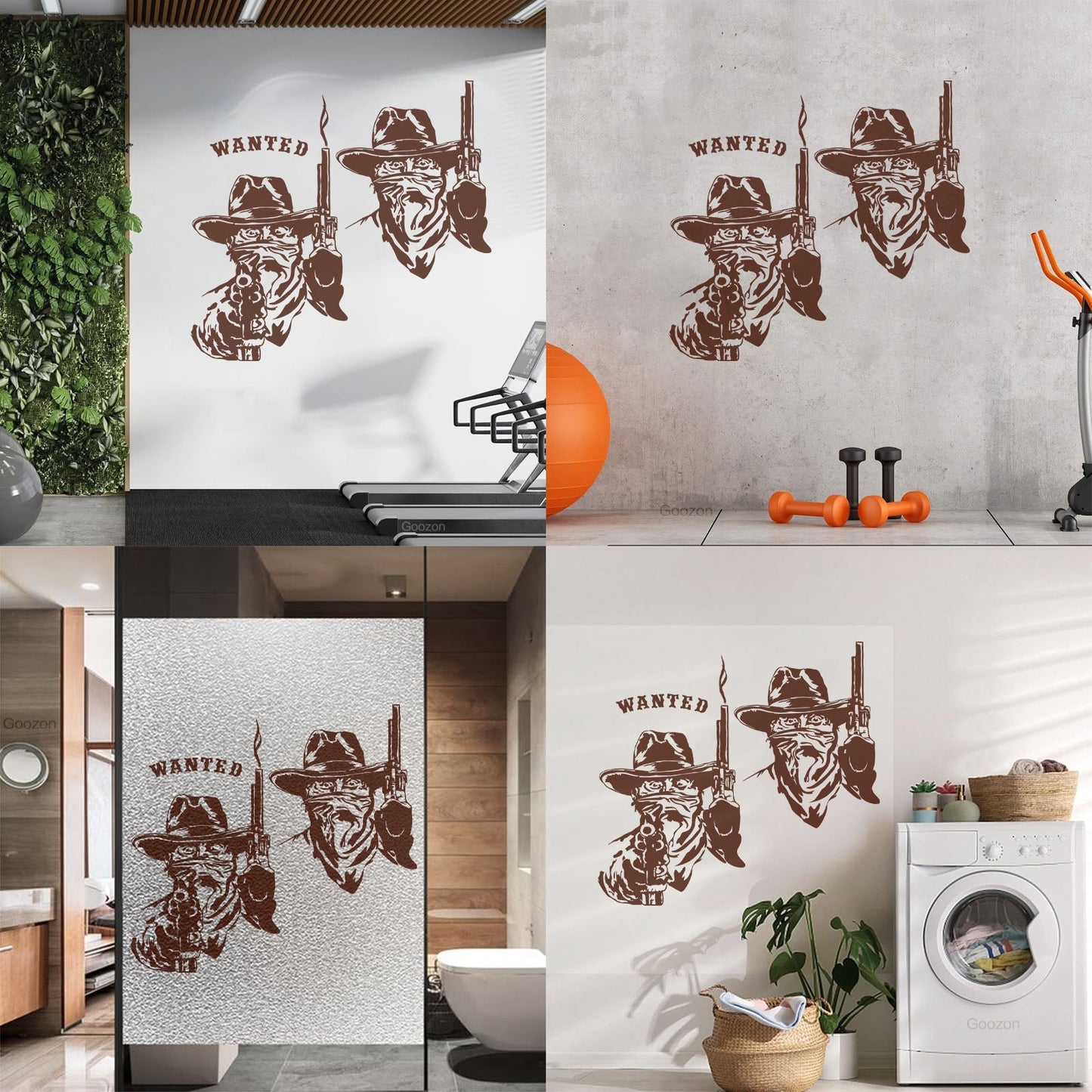 Fine Carving Stickers Wild West Texas Wanted Cowboy Thugs Guns Multi Color Selection