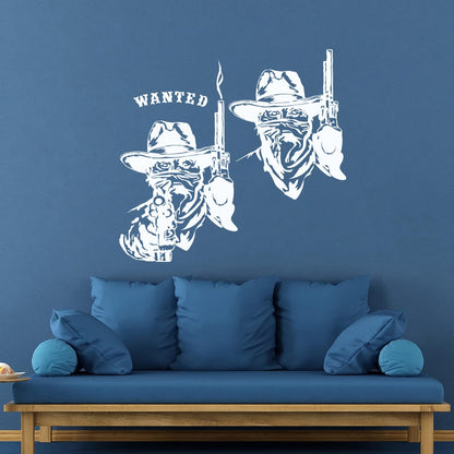 Fine Carving Stickers Wild West Texas Wanted Cowboy Thugs Guns Multi Color Selection