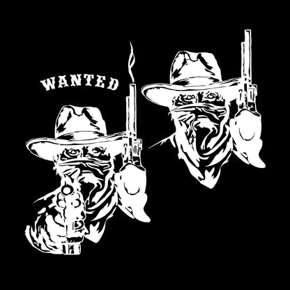 Fine Carving Stickers Wild West Texas Wanted Cowboy Thugs Guns Multi Color Selection