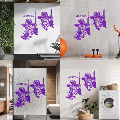 Fine Carving Stickers Wild West Texas Wanted Cowboy Thugs Guns Multi Color Selection