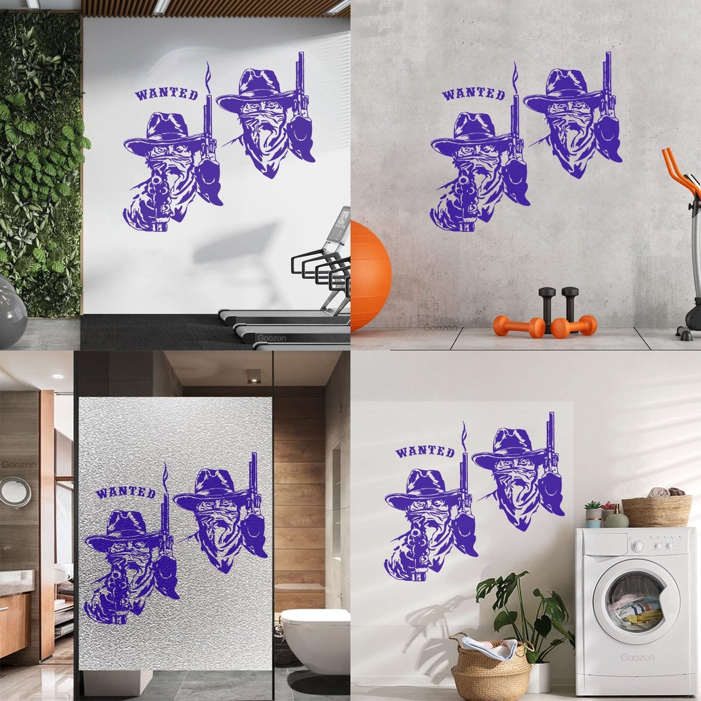 Fine Carving Stickers Wild West Texas Wanted Cowboy Thugs Guns Multi Color Selection