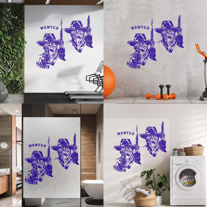 Fine Carving Stickers Wild West Texas Wanted Cowboy Thugs Guns Multi Color Selection