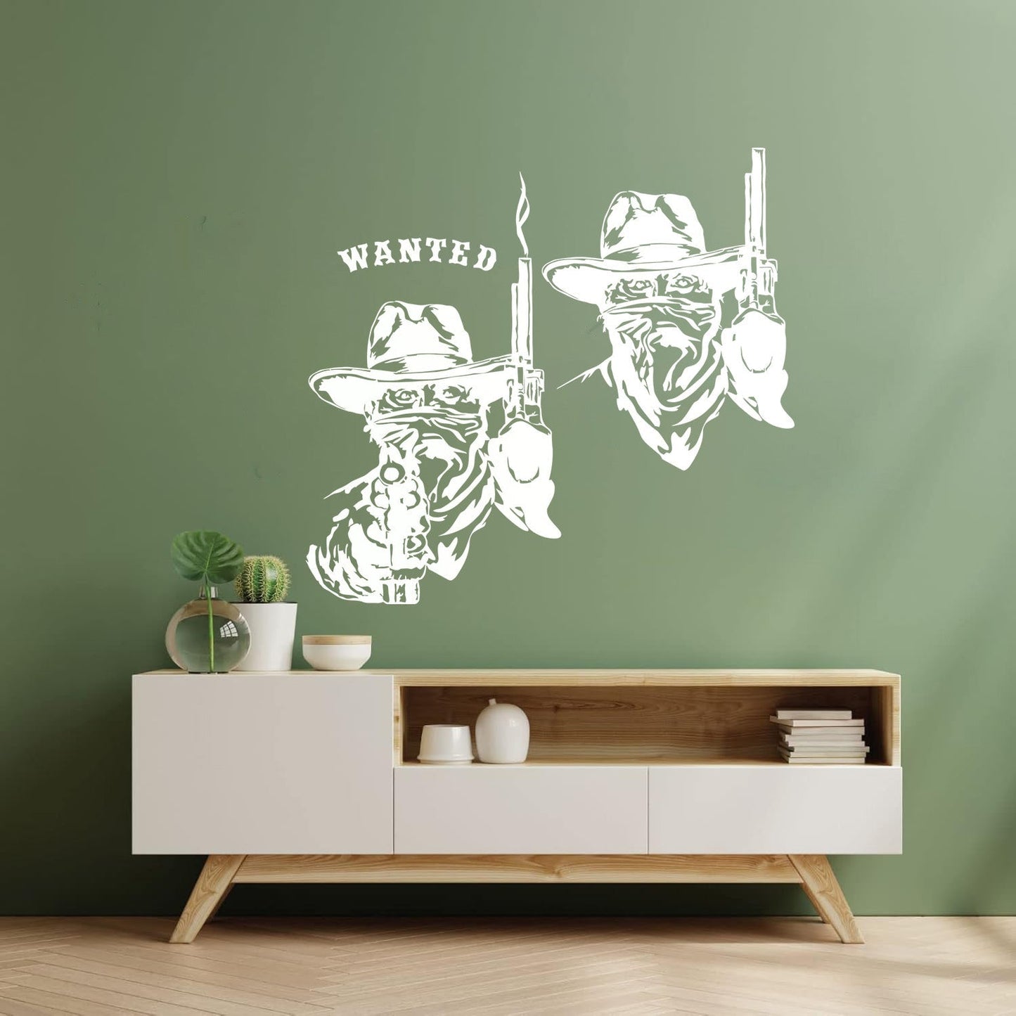 Fine Carving Stickers Wild West Texas Wanted Cowboy Thugs Guns Multi Color Selection