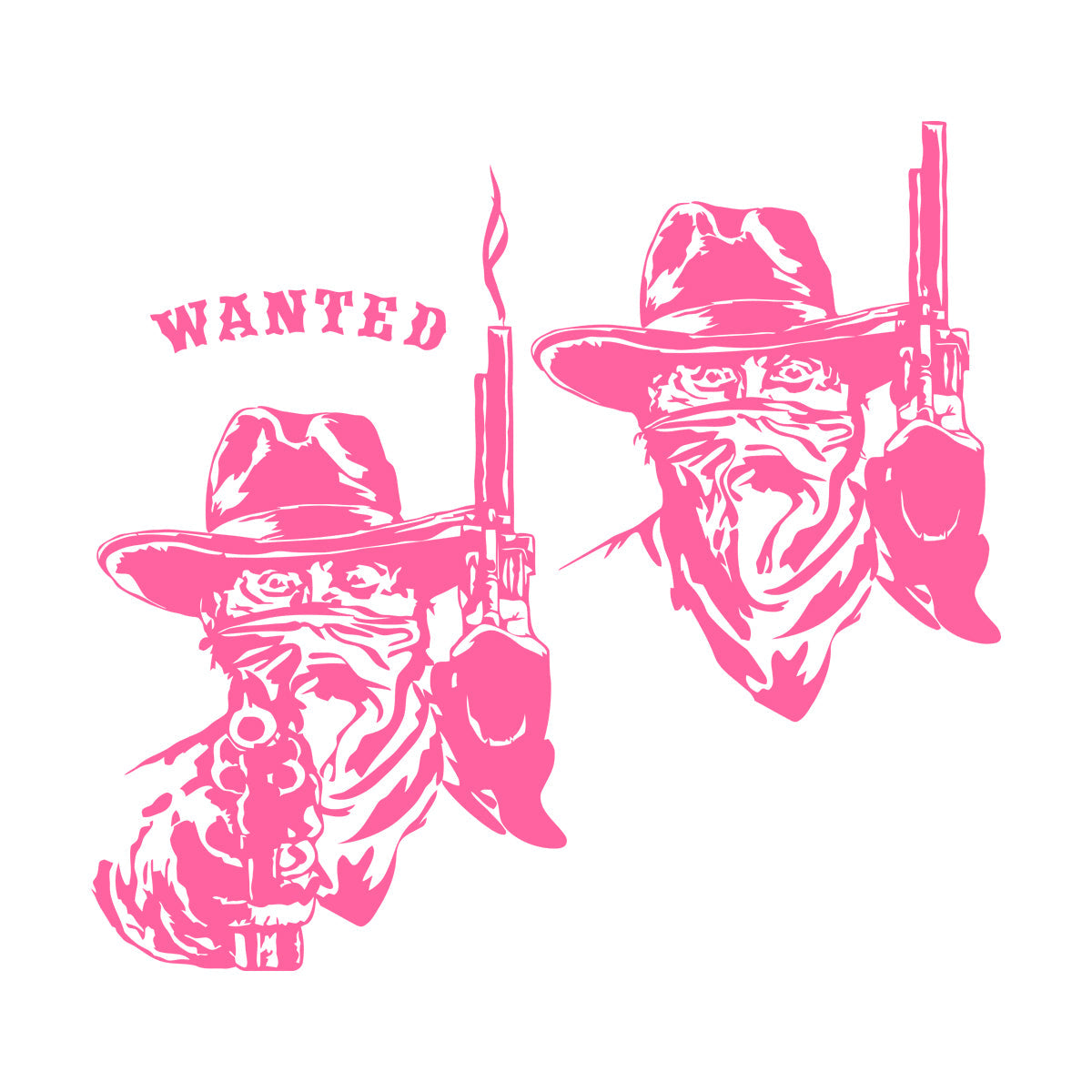 Fine Carving Stickers Wild West Texas Wanted Cowboy Thugs Guns Multi Color Selection