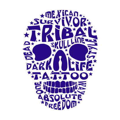 Vinyl Art Sticker Words Mexican Survivor Tribal Skull Line Dead Tattoo Art Mural Painting