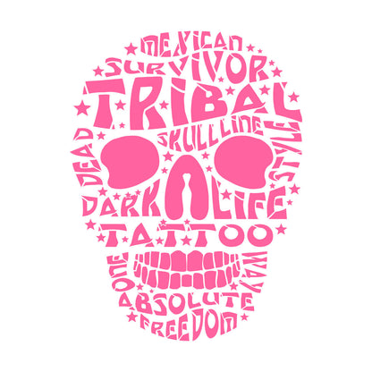 Vinyl Art Sticker Words Mexican Survivor Tribal Skull Line Dead Tattoo Art Mural Painting