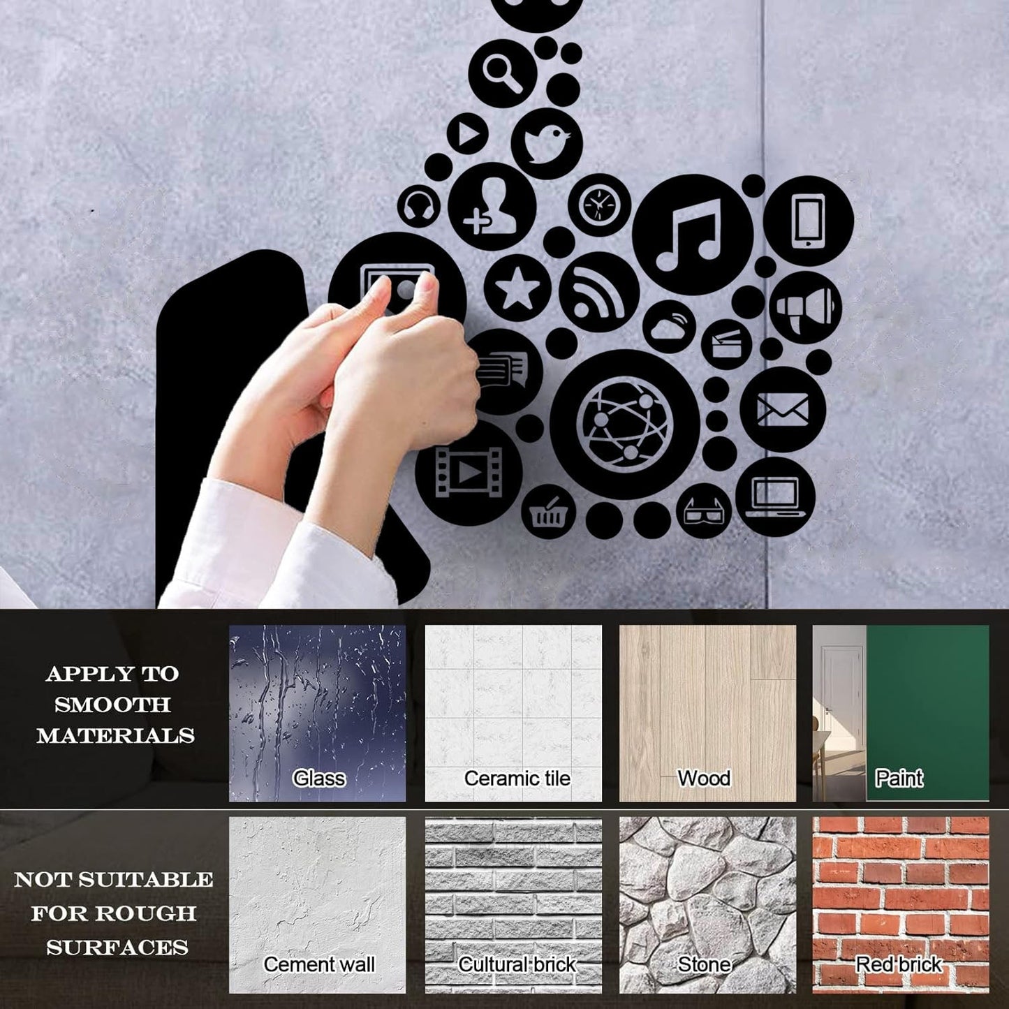 Engraving Stickers Workplace Internet Music Recreation Gaming Multiple Size Options