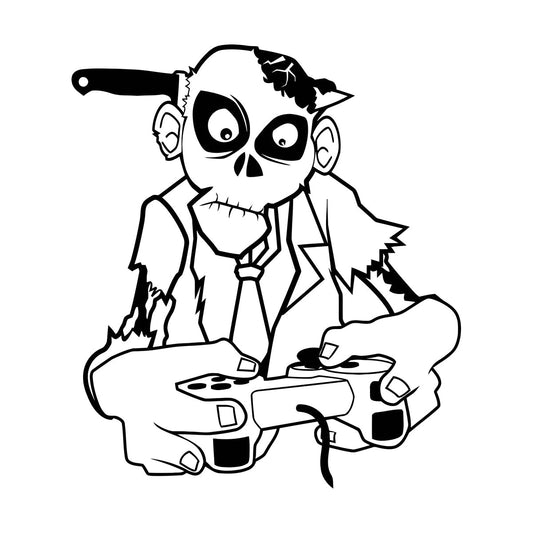 Wall Decals Pvc Zombie Game Zone Game Teen Video Games Joystick It Won'T Fall Off