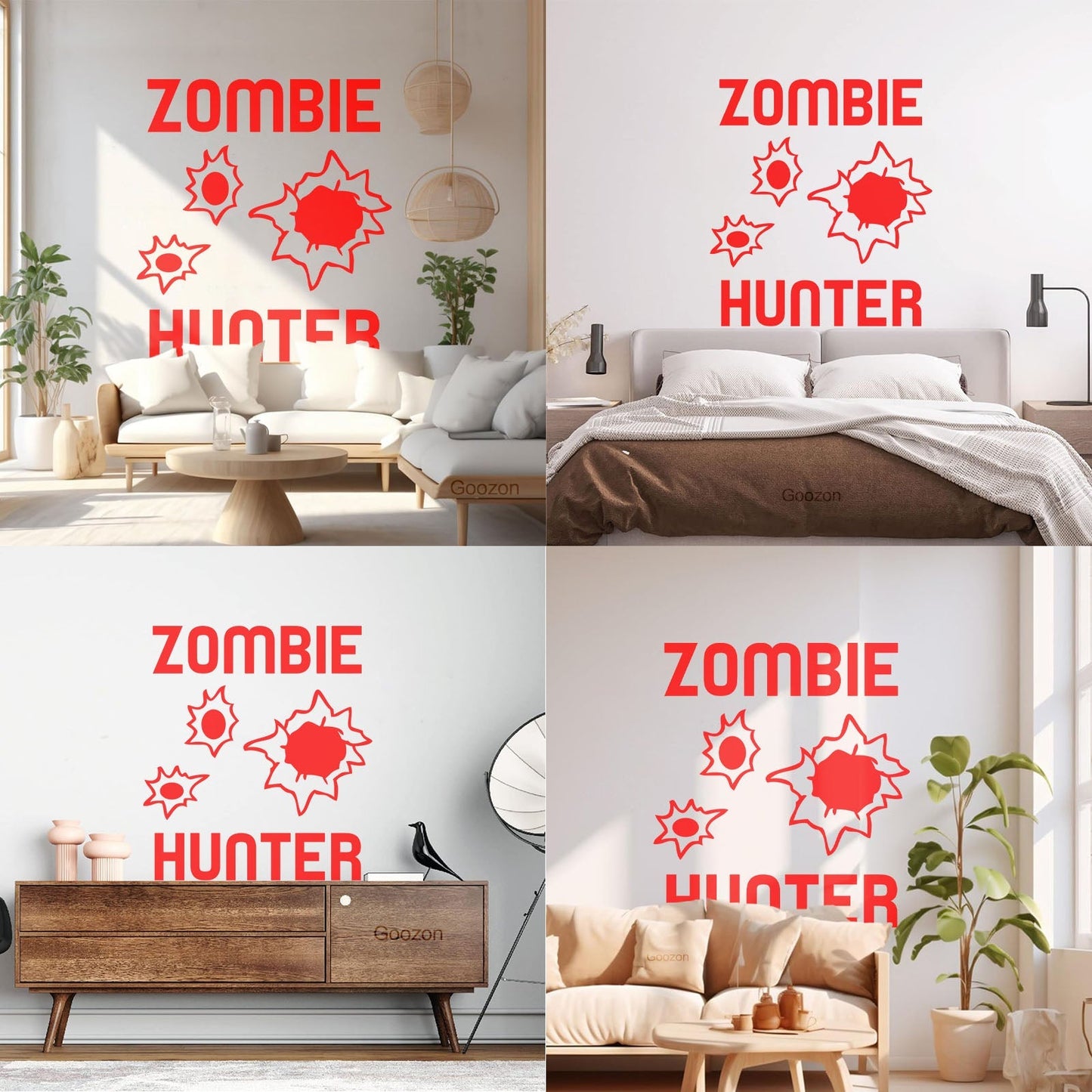 Zombie Hunter Teen Boy Room Wall Decals Paster Paper Can Modify And Add Information