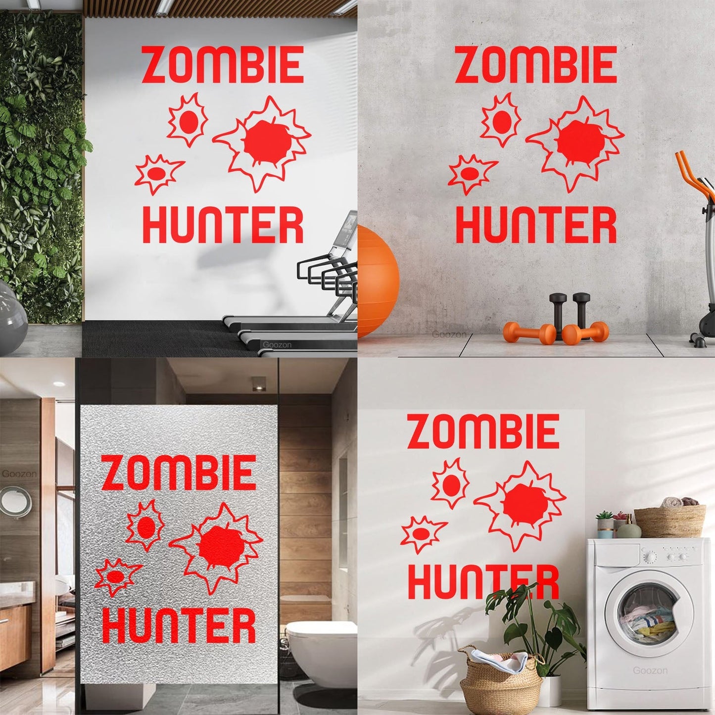 Zombie Hunter Teen Boy Room Wall Decals Paster Paper Can Modify And Add Information