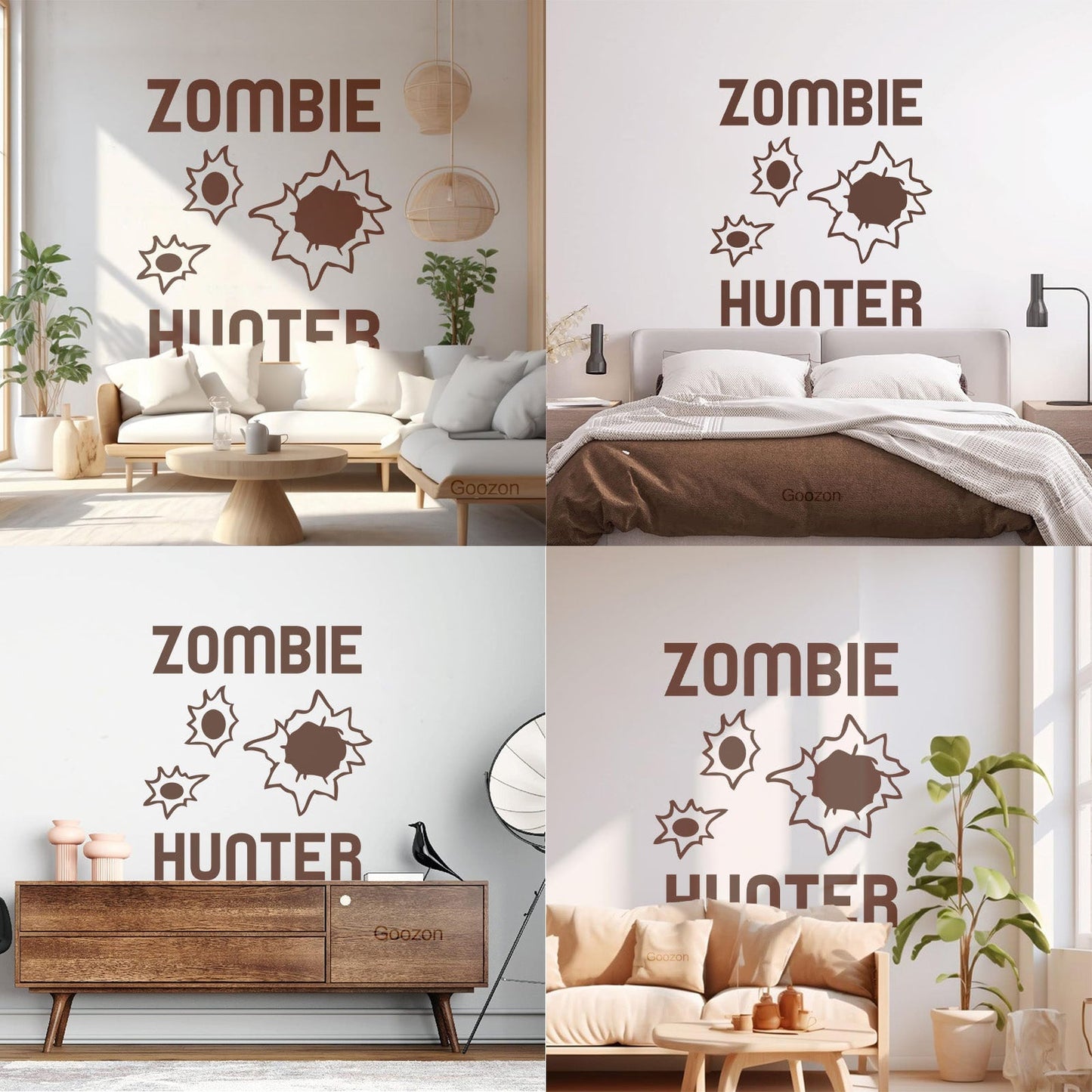 Zombie Hunter Teen Boy Room Wall Decals Paster Paper Can Modify And Add Information
