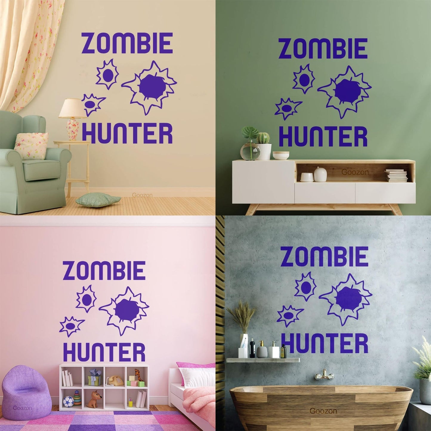 Zombie Hunter Teen Boy Room Wall Decals Paster Paper Can Modify And Add Information