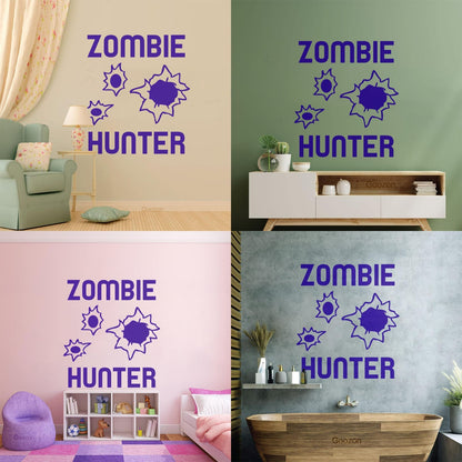 Zombie Hunter Teen Boy Room Wall Decals Paster Paper Can Modify And Add Information